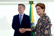 Macri and Brazilian President, Dilma Rousseff in 2015. Macri and Dilma.jpg
