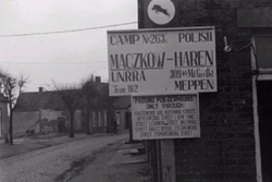 Entrance sign at the boundary of the town of Maczkow in 1945. Maczkow - polska enklawa w okupowanych Niemczech.png