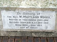 Memorial stone to Rev. Maitland Woods, 2016 Maitland Woods memorial at St Mary's Anglican Church, Kangaroo Point, 2016.jpg