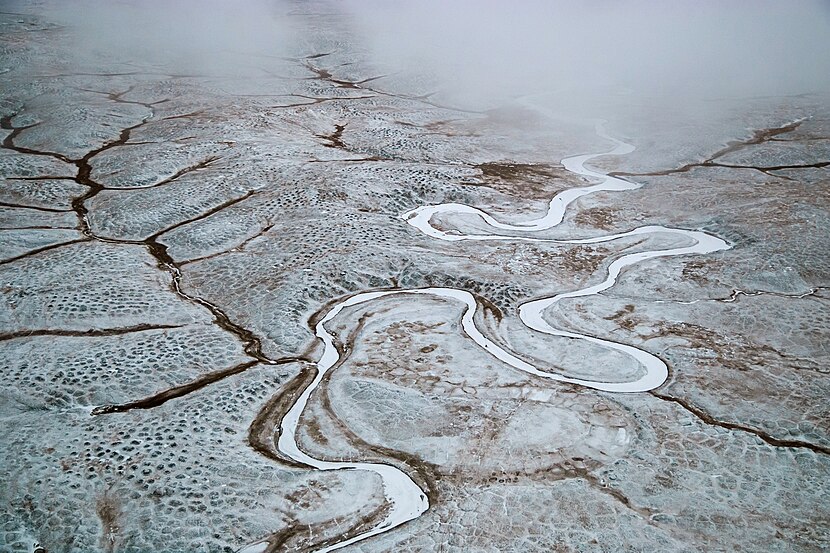 Malakatyn river at Bolshoy Lyakhovsky Island, Sakha, Russia