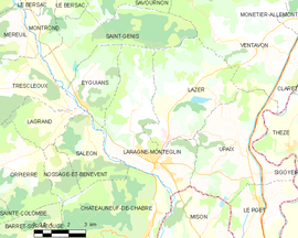 Mapa obce Laragne-Montéglin