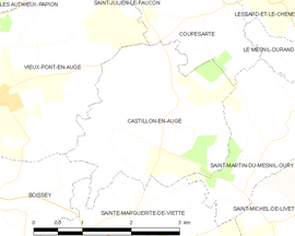 Mapa obce Castillon-en-Auge