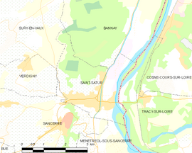 Mapa obce Saint-Satur