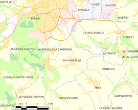 Mapa obce Guichainville