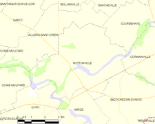 Carte de la commune de Nottonville.