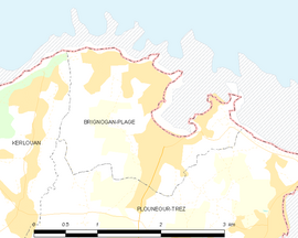 Mapa obce Brignogan-Plage