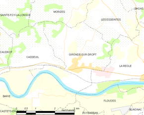 Poziția localității Gironde-sur-Dropt