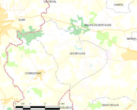 Mapa obce Les Brulais