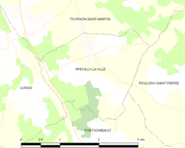 Mapa obce Preuilly-la-Ville