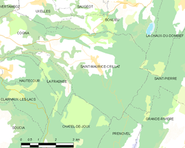 Mapa obce Saint-Maurice-Crillat