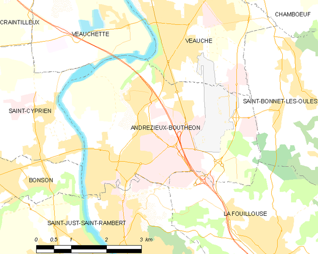 Poziția localității Andrézieux-Bouthéon