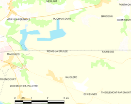 Mapa obce Reims-la-Brûlée