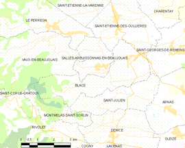 Mapa obce Blacé