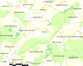 Mapa obce Ormoy