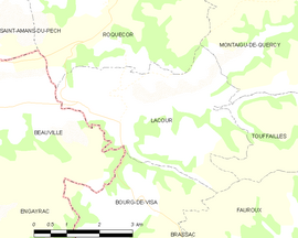 Mapa obce Lacour