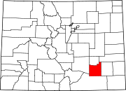 Map of Colorado highlighting Otero County Map of Colorado highlighting Otero County.svg