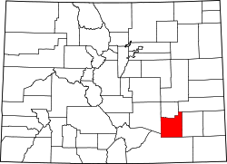 map of Colorado highlighting Otero County