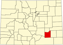 Locatie van Otero County in Colorado