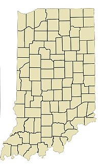 Map of the 92 counties of the State of Indiana