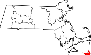 Map Of Massachusetts Highlighting Nantucket County