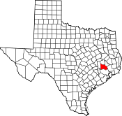 Map of Texas highlighting Montgomery County.svg
