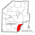 Thumbnail for File:Map of Venango County Pennsylvania Highlighting Richland Township.PNG