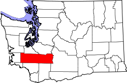 map of Washington highlighting Lewis County