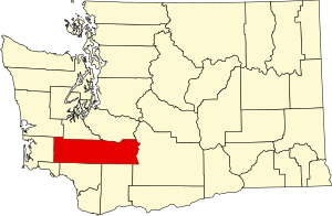 Lewis County vurgulayarak Washington Haritası