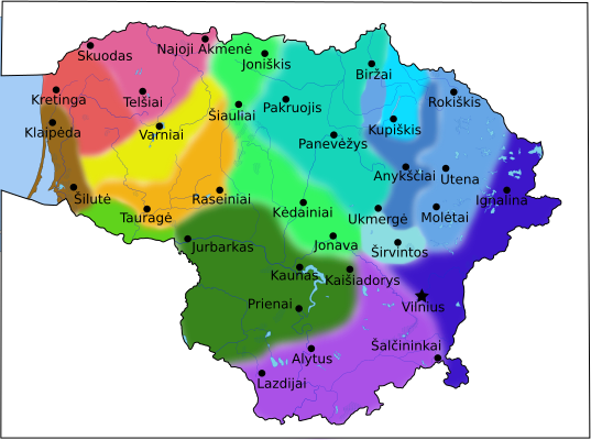 File:Map of dialects of Lithuanian language.svg