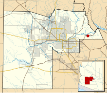 Maricopan piirikunnan sisällyttämät ja suunnittelualueet Tortilla Flat location.svg