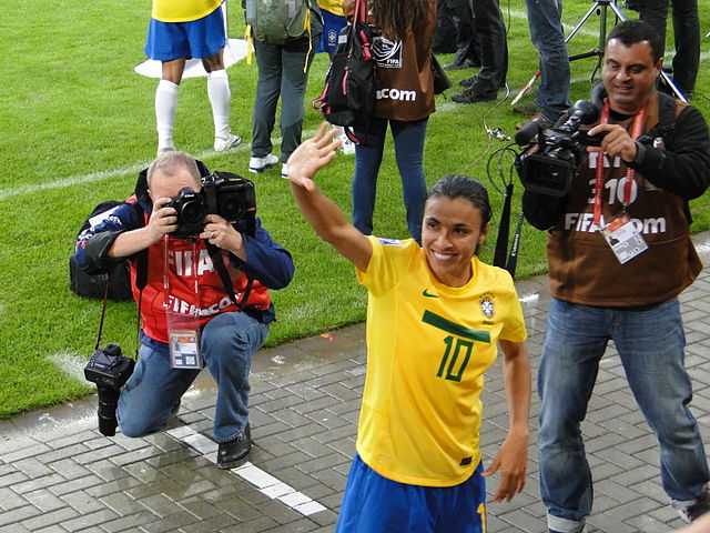 Marta of Brazil is the all-time leading scorer of the senior FIFA World Cups.