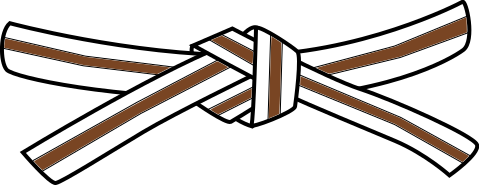 File:Martial Arts White Belt with horizontal Brown Stripe.svg