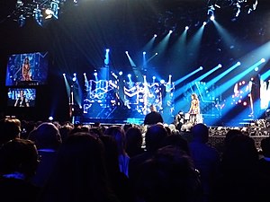 Host Petra Mede during the third heat in Leksand.