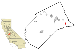 Location in Merced County and the state of کالیفورنیا ایالتی