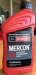 Bottle of automatic transmission fluid Mercon LV ATF.jpg