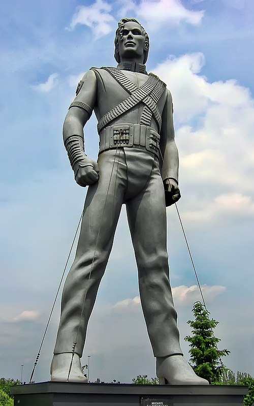 One of several 30-foot statues placed around Europe to promote the HIStory World Tour