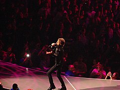  Jagger singing during the Rolling Stones' 50 & Counting Tour in Boston, Massachusetts, 12 June 2013