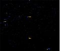 在地球上看蒭藁增二的位置，左邊是獵戶座，右邊是金星，上方是昴星團。