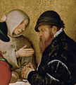 Ein Franziskaner im Gespräch mit dem Gutsherrn (rechter Rand)