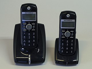 <span class="mw-page-title-main">Cordless telephone</span> Portable telephone that connects to a landline