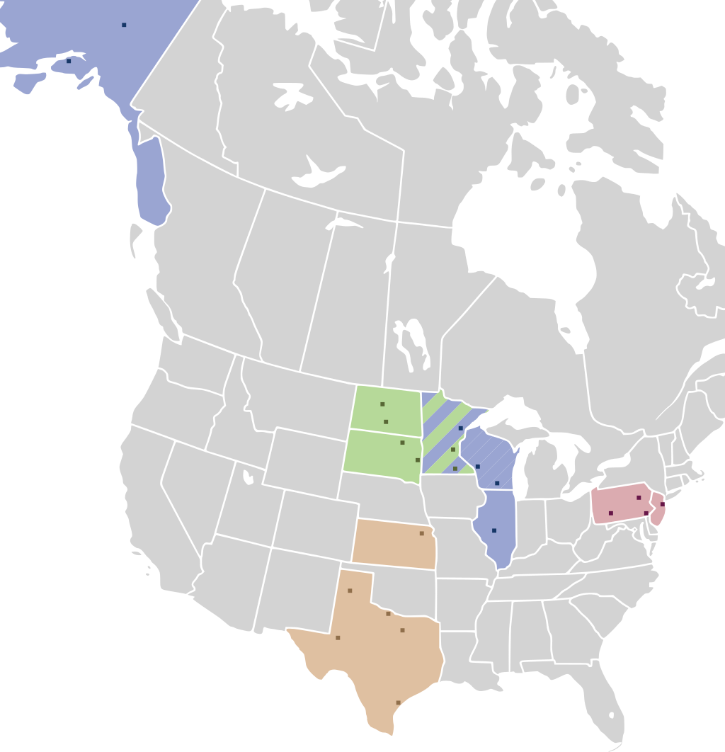 Карта 2015. USHL Teams Map.