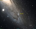 De OB-associatie NGC 206 in een van de spiraalarmen
