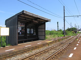 Nakafushiki Station tram station in Imizu, Toyama prefecture, Japan