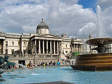 Vue du bâtiment de la National Gallery à Londres