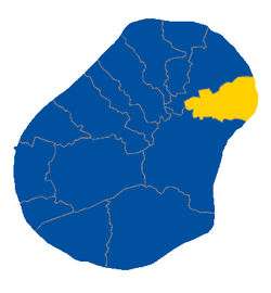 Ijuwin alueen sijainti keltaisella