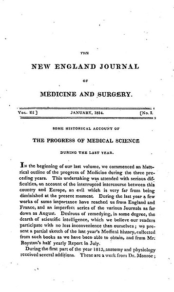 ملف New England Journal Of Medicine January 1 1814 Front Page Jpg ويكيبيديا
