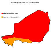 Niger map of Köppen climate classification