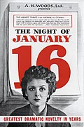 Flyer for the Broadway production of Night of January 16th