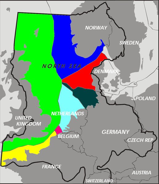 Ländernas ekonomiska zoner (EEZ) i Nordsjön.