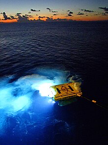 Odyssey's ROV is deployed in the deep ocean to visit a mineral resource. Odyssey mineral project .jpg